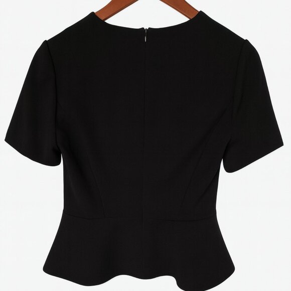 French Connection Black Peplum Top – Size 6 - Picture 2 of 4
